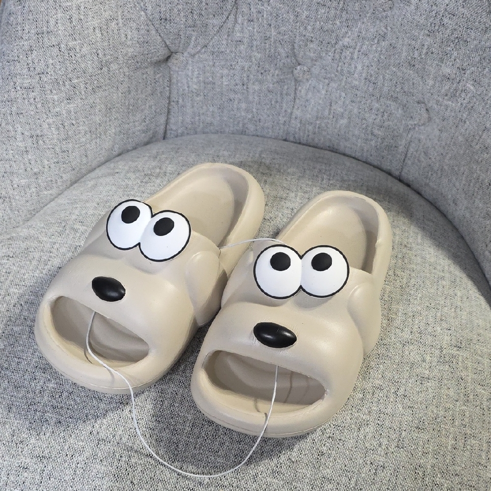 Beige Cartoon Slide Sandals